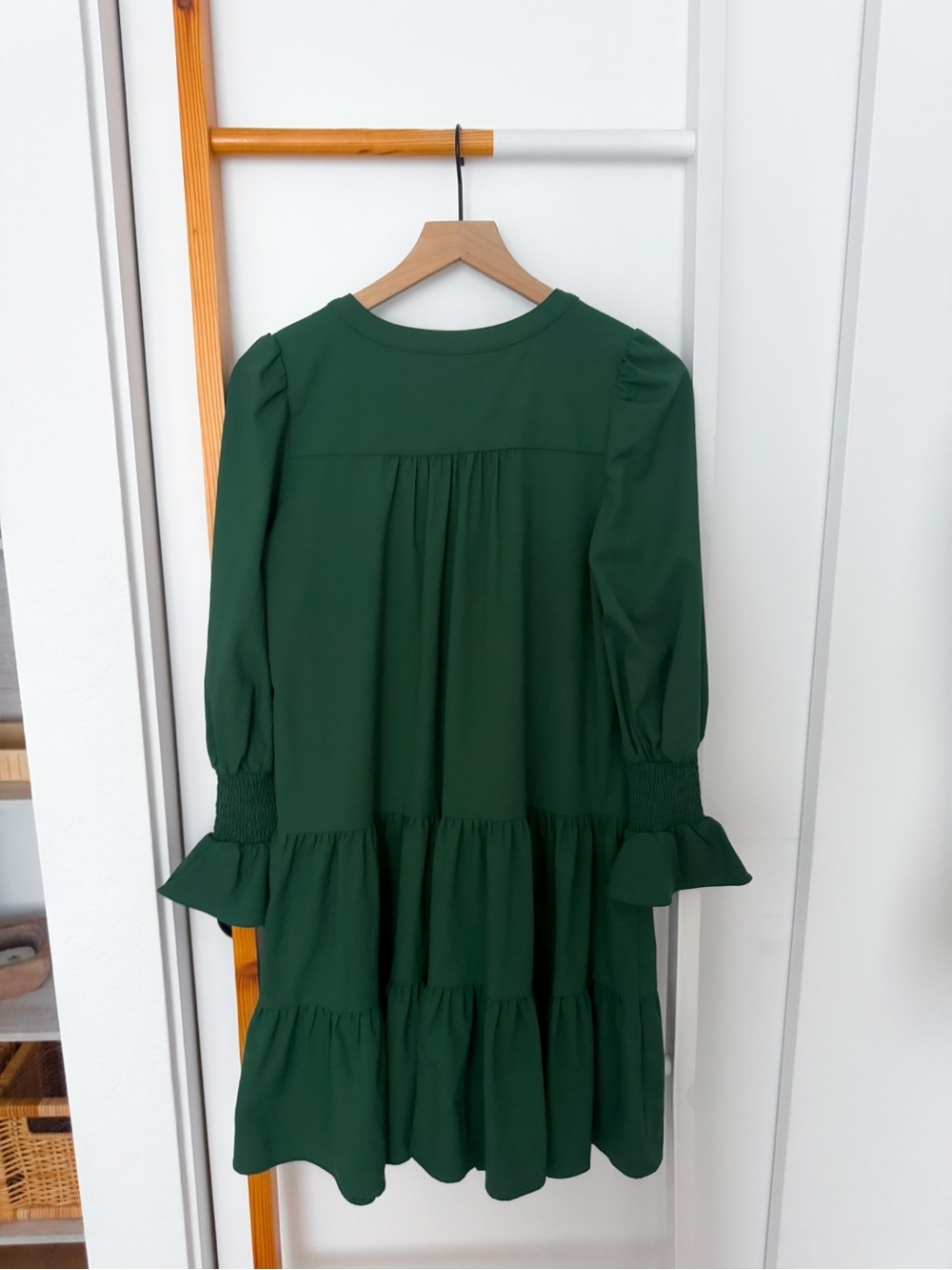 Pomander Place Tuckernuck Hunter Green Crepe Kenzo Dress - Picture 6 of 13